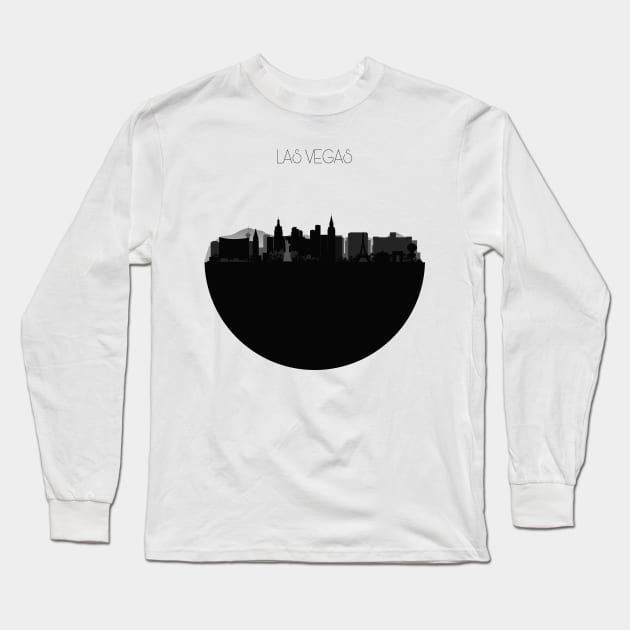 Las Vegas Skyline Long Sleeve T-Shirt by inspirowl